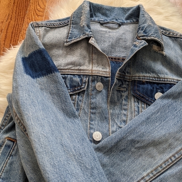 Gap kids unisex distressed Jean jacket - Picture 4 of 7